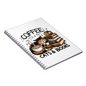 Funny Niedlich Coffee Cats Bücher Lover Gift Idee  (Rechte Seite)