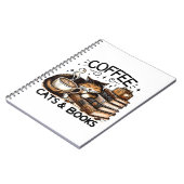 Funny Niedlich Coffee Cats Bücher Lover Gift Idee  (Linke Seite)