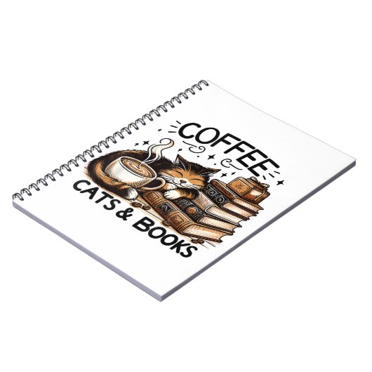 Funny Niedlich Coffee Cats Bücher Lover Gift Idee (Linke Seite)