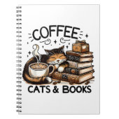 Funny Niedlich Coffee Cats Bücher Lover Gift Idee (Vorderseite)