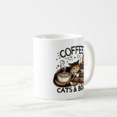 Funny Niedlich Coffee Cats Bücher Lover Gift Idee Kaffeetasse (VorderseiteRechts)