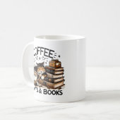 Funny Niedlich Coffee Cats Bücher Lover Gift Idee Kaffeetasse (Vorderseite Links)