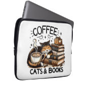 Funny Niedlich Coffee Cats Bücher Lover Gift Idee  Laptopschutzhülle (Vorne Rechts)