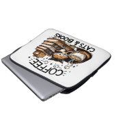 Funny Niedlich Coffee Cats Bücher Lover Gift Idee  Laptopschutzhülle (Vorne Knopf)