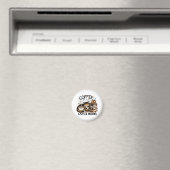 Funny Niedlich Coffee Cats Bücher Lover Gift Idee Magnet (In Situ (Geschirrspüler))