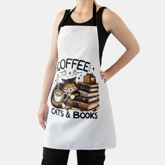 Funny Niedlich Coffee Cats Bücher Lover Gift Idee Schürze (InSitu)