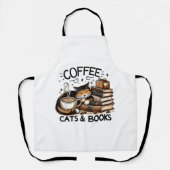 Funny Niedlich Coffee Cats Bücher Lover Gift Idee Schürze (Vorderseite)