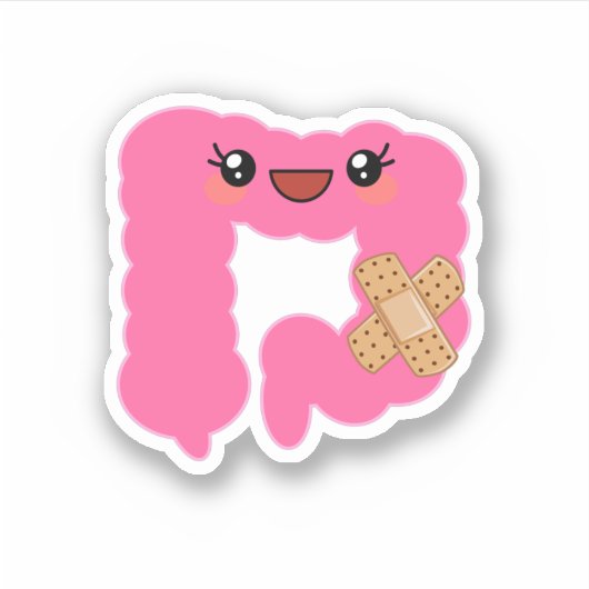 Funny Niedlich Colon mit Bandage Aufkleber (Vorderseite)