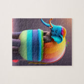 Funny Niedlich Colorful Elephant Puzzle (Horizontal)