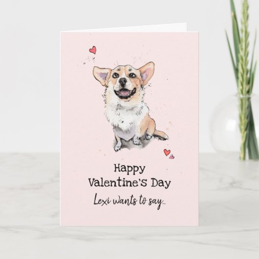 Funny Niedlich Corgi Hund Valentine's Day I Liebe Karte (Vorderseite)