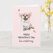 Funny Niedlich Corgi Hund Valentine's Day I Liebe  Karte (Gelbe Blume)