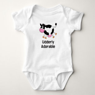 Funny Niedlich Cow Puff Cartoon Design Baby Strampler