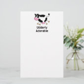 Funny Niedlich Cow Puff Cartoon Design Briefpapier (Stehend Vorderseite)