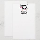 Funny Niedlich Cow Puff Cartoon Design Briefpapier (Vorne/Hinten)