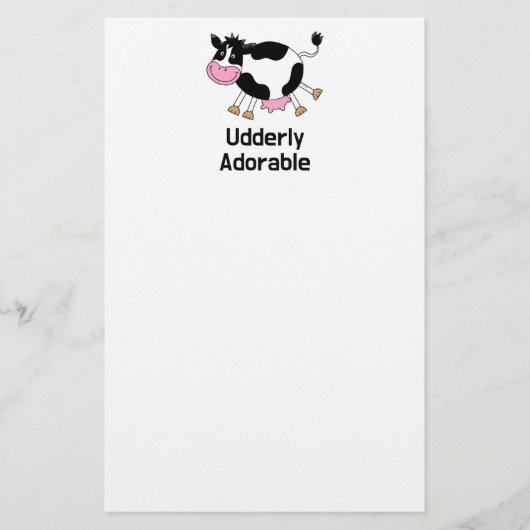 Funny Niedlich Cow Puff Cartoon Design Briefpapier (Vorderseite)