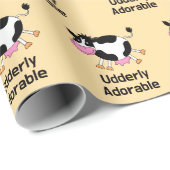 Funny Niedlich Cow Puff Cartoon Design Geschenkpapier (Rolleneckpunkt)