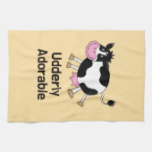 Funny Niedlich Cow Puff Cartoon Design Geschirrtuch (Horizontal)