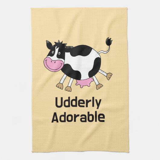 Funny Niedlich Cow Puff Cartoon Design Geschirrtuch (Vertikal)