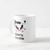 Funny Niedlich Cow Puff Cartoon Design Kaffeetasse (Vorderseite Links)