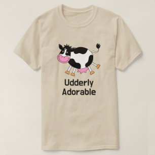 Funny Niedlich Cow Puff Cartoon Design T-Shirt