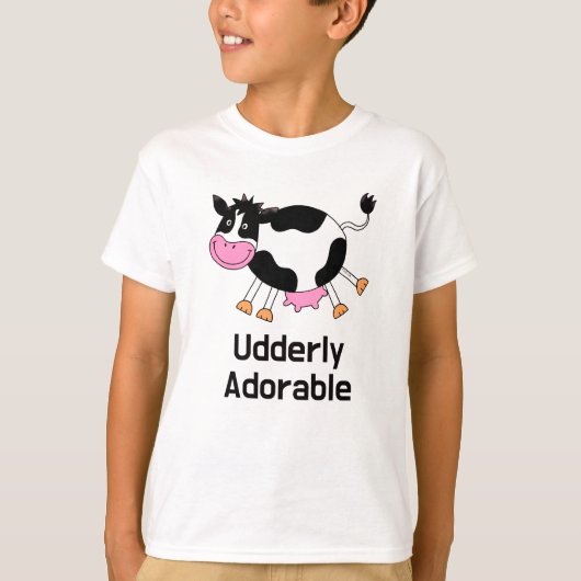 Funny Niedlich Cow Puff Cartoon Design T-Shirt (Vorderseite)