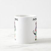 Funny Niedlich Crazy Cat I Am Fine Lights Teachnam Kaffeetasse (Mittel)