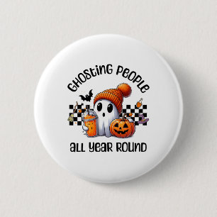 Funny Niedlich Creepy Ghost Halloween Graphic Kids Button