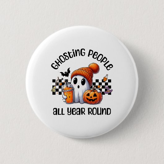 Funny Niedlich Creepy Ghost Halloween Graphic Kids Button (Vorderseite)