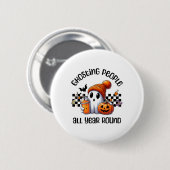 Funny Niedlich Creepy Ghost Halloween Graphic Kids Button (Vorne & Hinten)