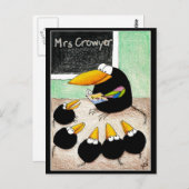 Funny Niedlich Crow Teachers Students Class Postca Postkarte (Vorne/Hinten)