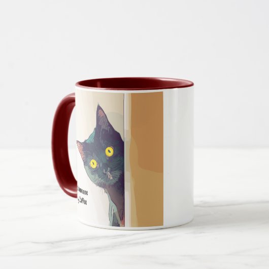 Funny niedlich Curry Cat illustrierte Tasse (Vorderseite Links)