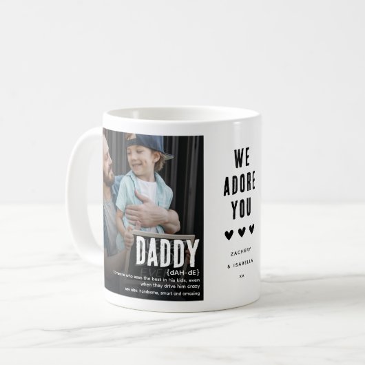 Funny Niedlich DADDY Definition 2 Foto Kaffeetasse (Vorderseite Links)