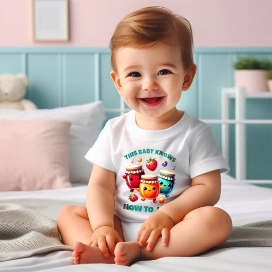 Funny Niedlich Dieses Baby weiß, wie man jam! Baby T-shirt