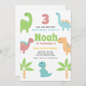 Funny Niedlich Dinosaur Geburtstagsparty Einladung (Vorne/Hinten)