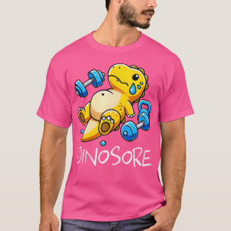 Funny Niedlich Dinosaur Workout Gym Fitness Weight T-Shirt