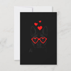 Funny Niedlich Dog American Boston Terrier Valenti RSVP Karte