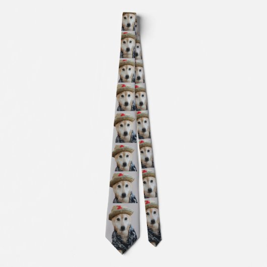 FUNNY NIEDLICH DOG DRESSED PAINTING GRAY NECK TIE KRAWATTE (Vorderseite)