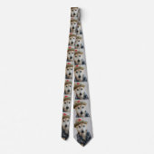 FUNNY NIEDLICH DOG DRESSED PAINTING GRAY NECK TIE KRAWATTE (Rückseite)