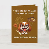 Funny Niedlich Dog Einfach Geburtstag Gruß Karte (Vorderseite)