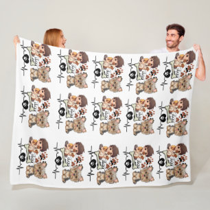 Funny Niedlich Dog Pattern Blanket Fleecedecke