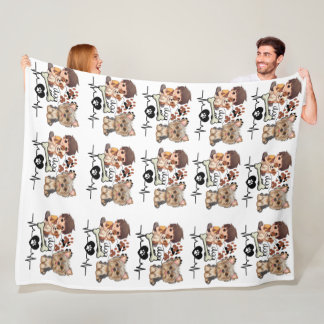 Funny Niedlich Dog Pattern Blanket Fleecedecke