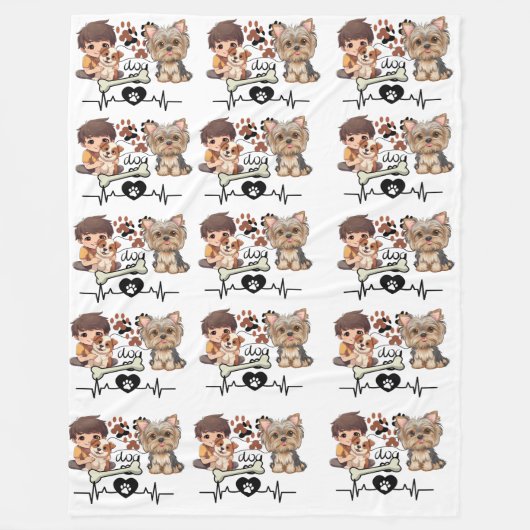 Funny Niedlich Dog Pattern Blanket Fleecedecke (Vorderseite)