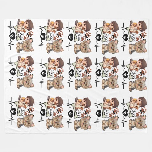 Funny Niedlich Dog Pattern Blanket Fleecedecke (Vorderseite (Horizontal))