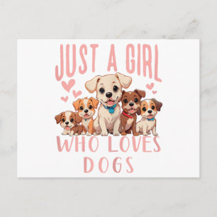 Funny Niedlich Dog Puppy Lover - Nur ein Mädchen,  Feiertagspostkarte