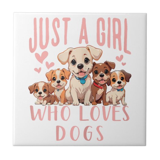 Funny Niedlich Dog Puppy Lover - Nur ein Mädchen, Fliese (Vorderseite)