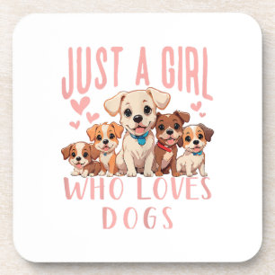 Funny Niedlich Dog Puppy Lover - Nur ein Mädchen,  Getränkeuntersetzer