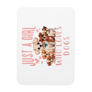 Funny Niedlich Dog Puppy Lover - Nur ein Mädchen,  Magnet