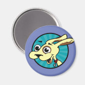 FUNNY NIEDLICH DOG ROUND MAGNET (Vorderseite/Rückseite)