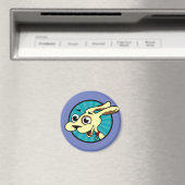 FUNNY NIEDLICH DOG ROUND MAGNET (In Situ (Geschirrspüler))