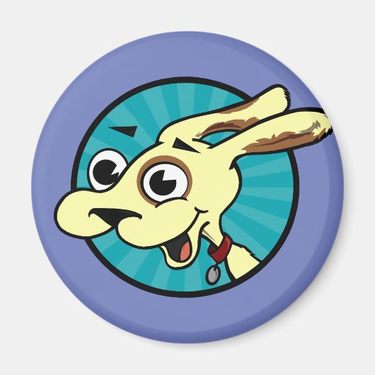 FUNNY NIEDLICH DOG ROUND MAGNET (Vorne)